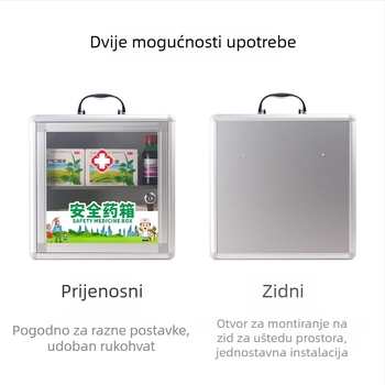 Zidna kutija za lijekove od aluminijske legure sa zatvaračem – kompaktni kućni medicinski spremnik