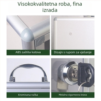 Zidna kutija za lijekove od aluminijske legure sa zatvaračem – kompaktni kućni medicinski spremnik