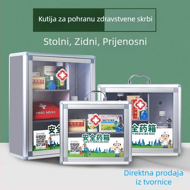 Zidna kutija za lijekove od aluminijske legure sa zatvaračem – kompaktni kućni medicinski spremnik