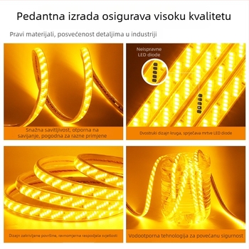 LED traka 220V za vanjsku upotrebu, vodootporna, ultra jaka, 180 LED-ova u konfiguraciji tri reda i pet redova, dekorativna dugačka traka s 320 LED dioda