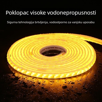LED traka 220V za vanjsku upotrebu, vodootporna, ultra jaka, 180 LED-ova u konfiguraciji tri reda i pet redova, dekorativna dugačka traka s 320 LED dioda
