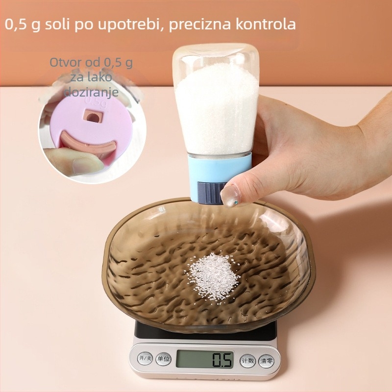 Stakleni set posuda za so u kuhinji, s čvrstim zatvaranjem i kontrolom doze