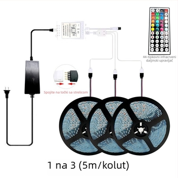 RGB LED traka, promjena boja u tri boje, 220V, vodootporna duga traka za dom i strop dnevnog boravka