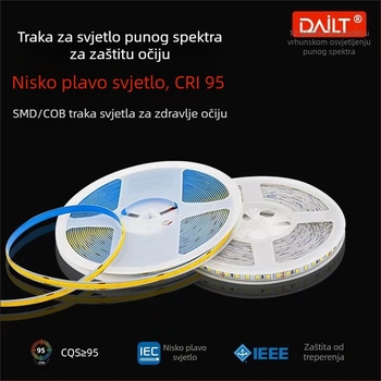 COB LED trak s niskim naponom, samoljepljiv 12V/24V, visoka svjetlina za kućno plafonsko linearno osvjetljenje