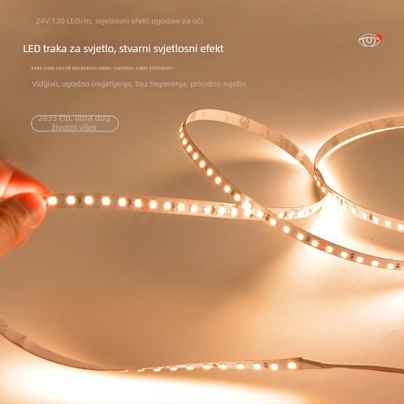 COB LED trak s niskim naponom, samoljepljiv 12V/24V, visoka svjetlina za kućno plafonsko linearno osvjetljenje