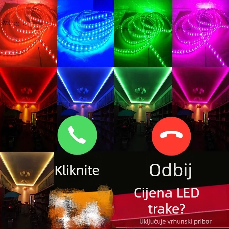LED traka 5050, izuzetno svijetla, više boja, daljinsko upravljanje, za pult, strop i dnevni boravak