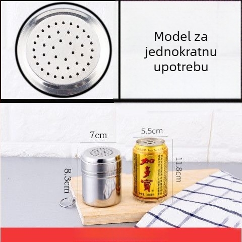 Set od 10 posuda za začine za roštilj s prijenosnim poklopima, nehrđajući čelik, okretni, višenamjenski začin za papar i kumin