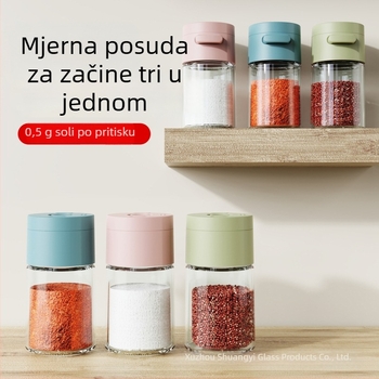 Kućni tlačni dozator soli s mjerenim dozama, otporan na vlagu, kuhinjska posuda za začine s zatvorenim sustavom