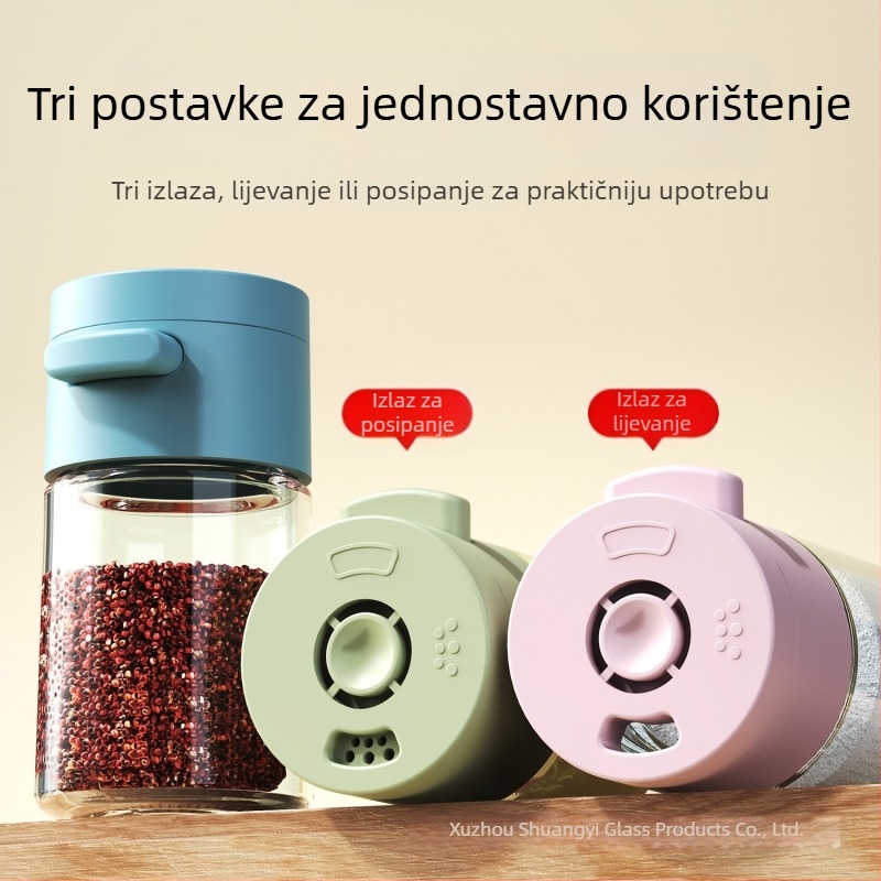 Kućni tlačni dozator soli s mjerenim dozama, otporan na vlagu, kuhinjska posuda za začine s zatvorenim sustavom