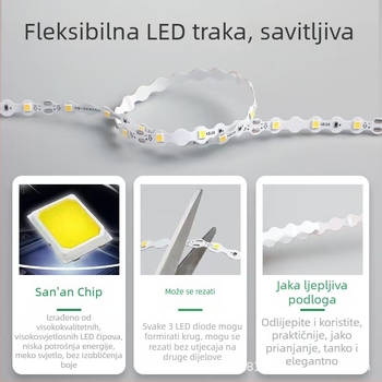 S-oblik LED traka, 12V, savitljiva i vodootporna, 60 ili 120 LED, 2835 LED visoke svjetline