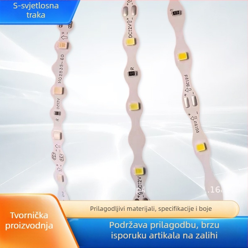 S-oblik LED traka, 12V, savitljiva i vodootporna, 60 ili 120 LED, 2835 LED visoke svjetline