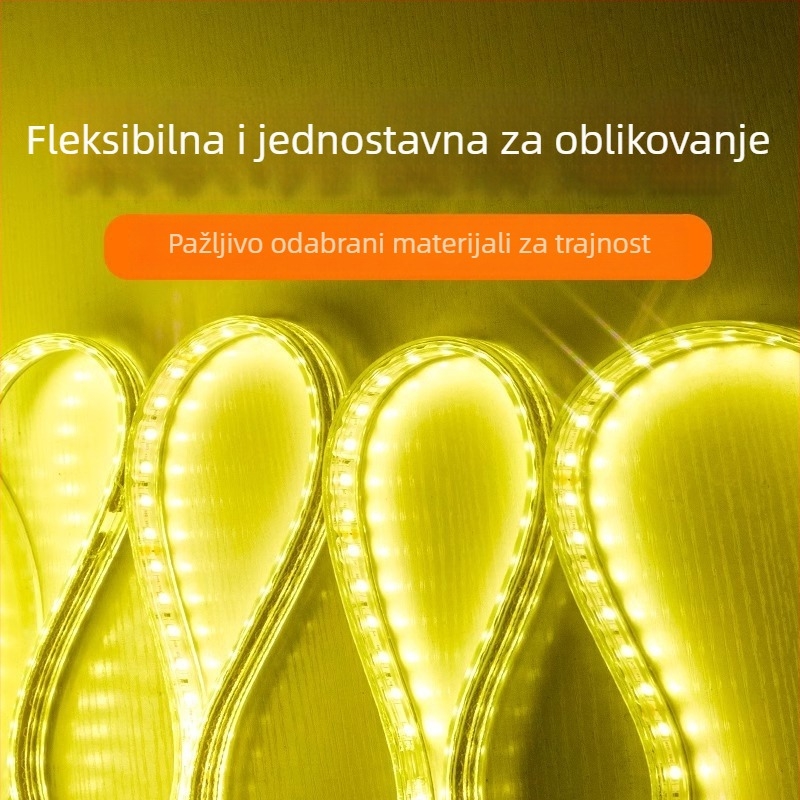 Vanjska LED traka 220V za odbijanje komaraca, žuta svjetlost, vodootporna, omatanje oko stabla, inženjerska verzija