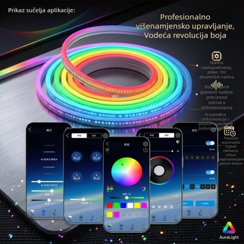5V RGB LED trak s Bluetooth upravljanjem putem aplikacije, vanjska vodootporna, promjenjive boje – neonska mekana svjetleća traka