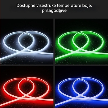Prilagođena COB LED traka s 270° zračenjem, D-tip silikonizirani fleksibilni trak za ormariće i kupaonicu, vodootporna i otporna na zamagljivanje, 12V, 1000 mm, 480 LED, topla bijela, dimmer
