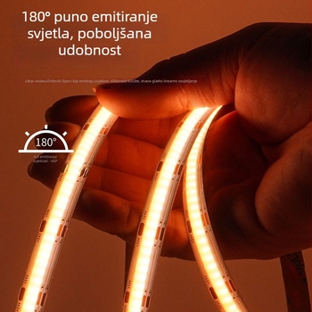 COB LED traka s niskim naponom i upravljanjem putem aplikacije, dvobojna temperatura, 5V/12V/24V, trobojno dimiranje i podešavanje boje, fleksibilna traka