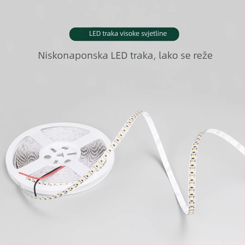 LED traka 12V/24V, samoljepljiva, prilagodljiva duljina, 2835 bez treperenja, nježna LED, inteligentno prigušivanje