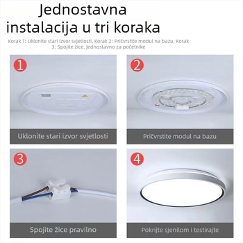 Okružni LED plafonski svjetilj s zamjenjivim panelom i LED trakom, kućno ultra jarko energetski štedljivo osvjetljenje