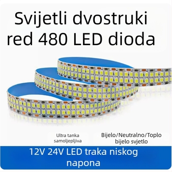 LED trak s tri reda, visoka svjetlost, unutarnja rasvjeta, 24V/12V, toplina 4000K, 240/360/480 LED, čip 2835
