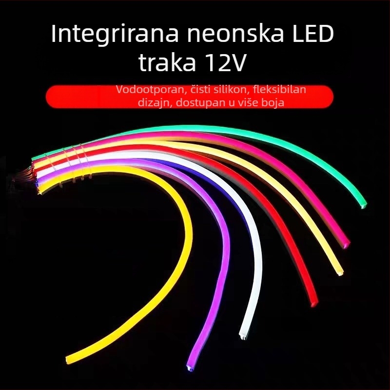 LED fleksibilna neonska svjetleća traka, ugrađena, niskonaponska, vanjsku vodootpornu 12V, neonski reklamni znak, dekorativna svjetleća traka po obliku