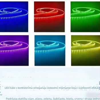 2,6 mm RGB LED traka pune boje s višebojnom prilagodbom za atmosferu u automobilu