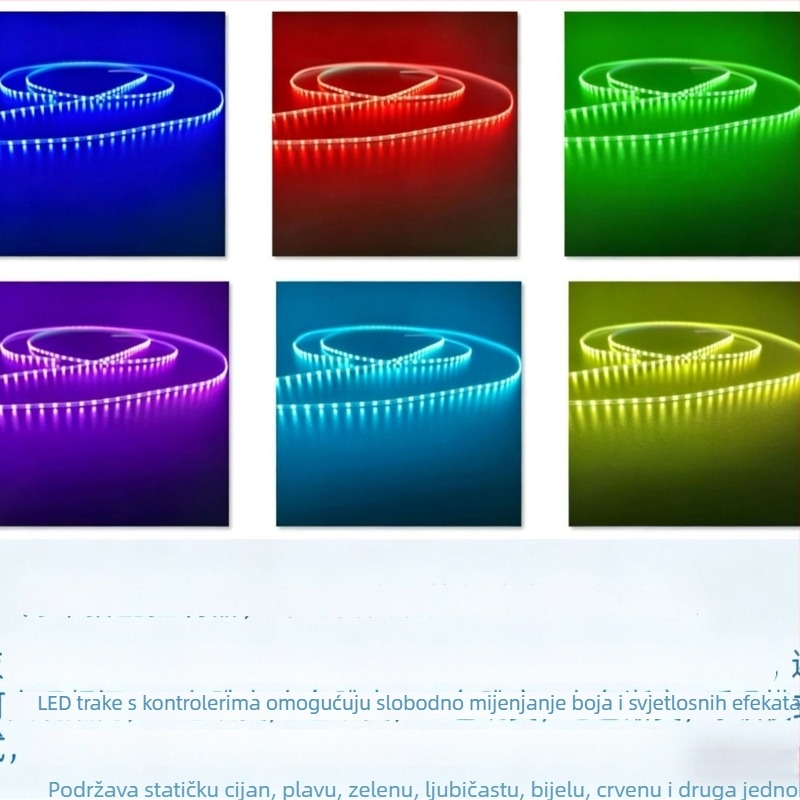2,6 mm RGB LED traka pune boje s višebojnom prilagodbom za atmosferu u automobilu