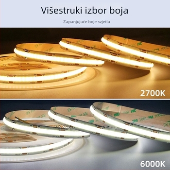 COB LED trak s dvobojnom temperaturom, 5V/12V/24V, izuzetno uzak, samoljepljiv, 2- ili 3-žilni