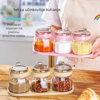Set kuhinjskih posuda za začine sa solnicom, posudama za začine i posudom za ulje