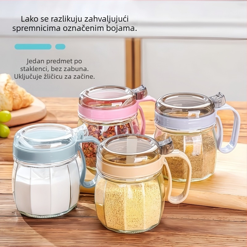 Set kuhinjskih posuda za začine sa solnicom, posudama za začine i posudom za ulje