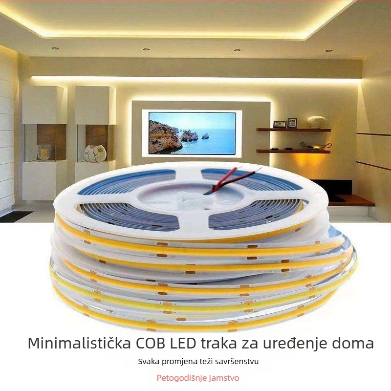 COB LED trak s dvije boje temperature, 24V niskonaponski, gola pločica s epoksidnim premazom za pozadinsko osvjetljenje televizora, trobojna temperatura