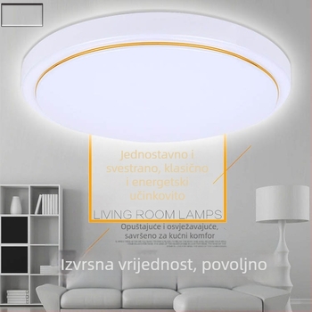 Set kućišta LED stropne lampe, kružnog oblika, minimalistički modern dizajn, PVC mliječno bijela, model 5555