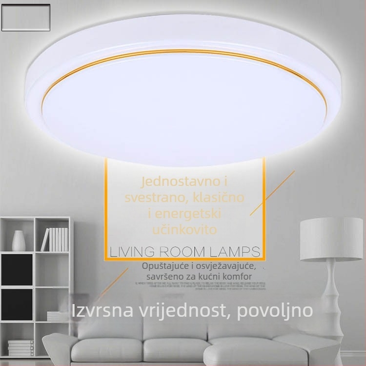 Set kućišta LED stropne lampe, kružnog oblika, minimalistički modern dizajn, PVC mliječno bijela, model 5555