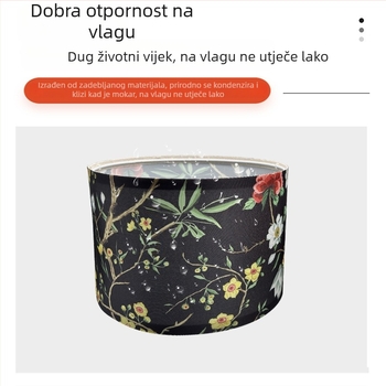 Crni platneni abažur s Velcro zatvaračem, otklopiv, za hotelsku ili spavaću lampu ili lustru – dekorativno kućište abažura