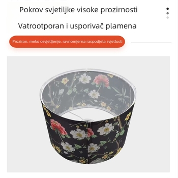 Crni platneni abažur s Velcro zatvaračem, otklopiv, za hotelsku ili spavaću lampu ili lustru – dekorativno kućište abažura