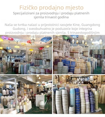 Khaki abažur od tkanine za lustru i zidnu lampu, jednostavan dizajn s rubom