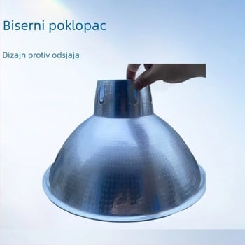 16-inčni aluminijski abažur za radionice i skladišta, industrijsko i rudarsko osvjetljenje, kompatibilan s E27/E40, dijamantni uzorak i perlni sjaj