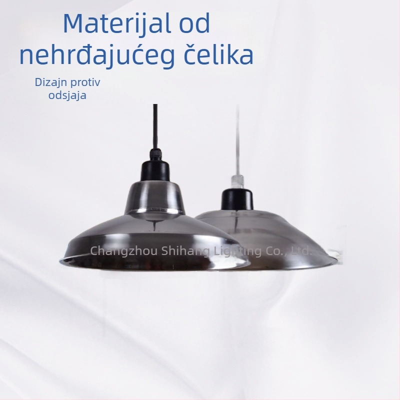 Abazur od nehrđajućeg čelika za industrijsko LED osvjetljenje, otvoreni dizajn, završna obrada ogledalo i mat sprej, dimenzije 300x20 mm, materijal 201 nehrđajući čelik