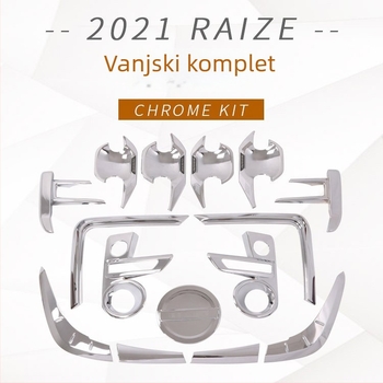 Vanjske dekorativne naljepnice za Raize 2021: poklopac prednje maglenke, ukras vrata, obrub stražnjih svjetala, poklopac spremnika goriva