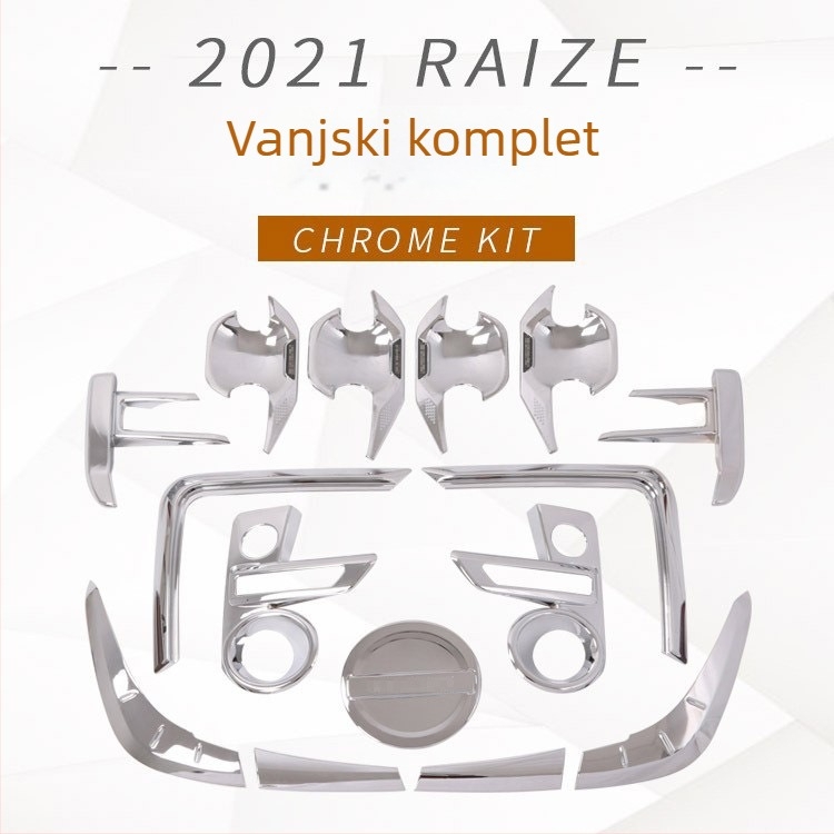 Vanjske dekorativne naljepnice za Raize 2021: poklopac prednje maglenke, ukras vrata, obrub stražnjih svjetala, poklopac spremnika goriva