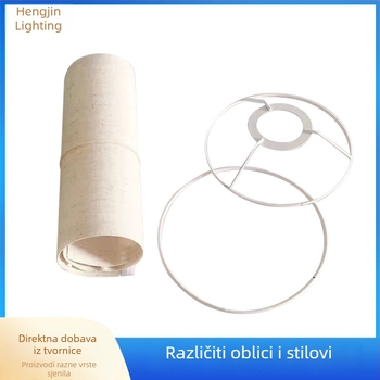 Laneno sjenilo za stolnu lampu, sklopivo i rastavljivo, stil fenjera, mliječno bijela