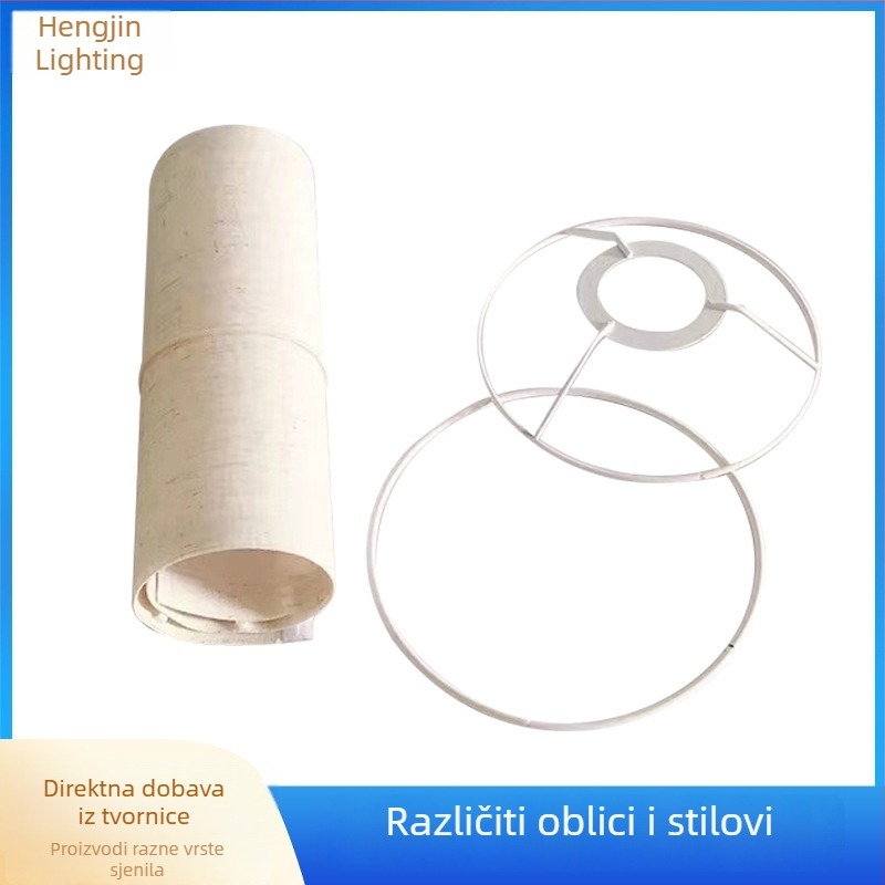Laneno sjenilo za stolnu lampu, sklopivo i rastavljivo, stil fenjera, mliječno bijela