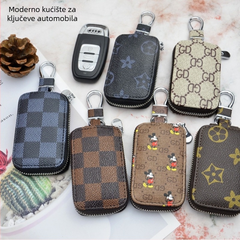 Univerzalna torbica za ključeve automobila, PU koža, mikrovlakana podstava, gradski minimalistički stil