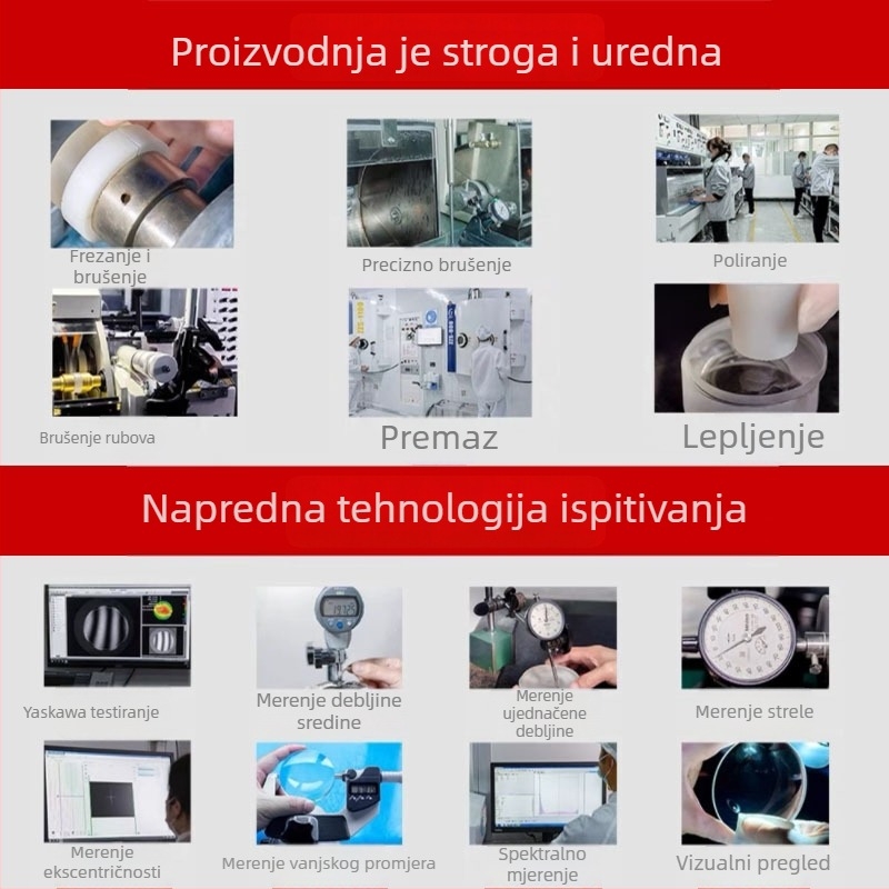 Krovna prizma od optičkog stakla, polupentaprizma, kvarcna prizma i leća, optički instrument