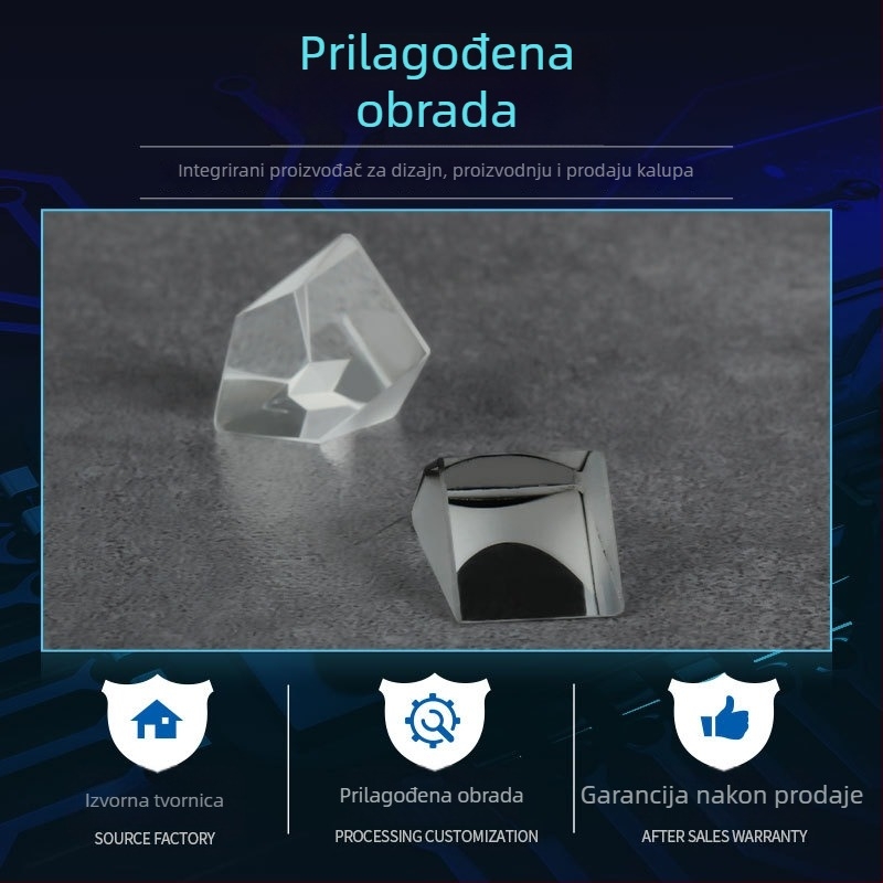 Optičko staklo, pravokutna krova-prizma, cementirana prizma-leća, 12.5 mm