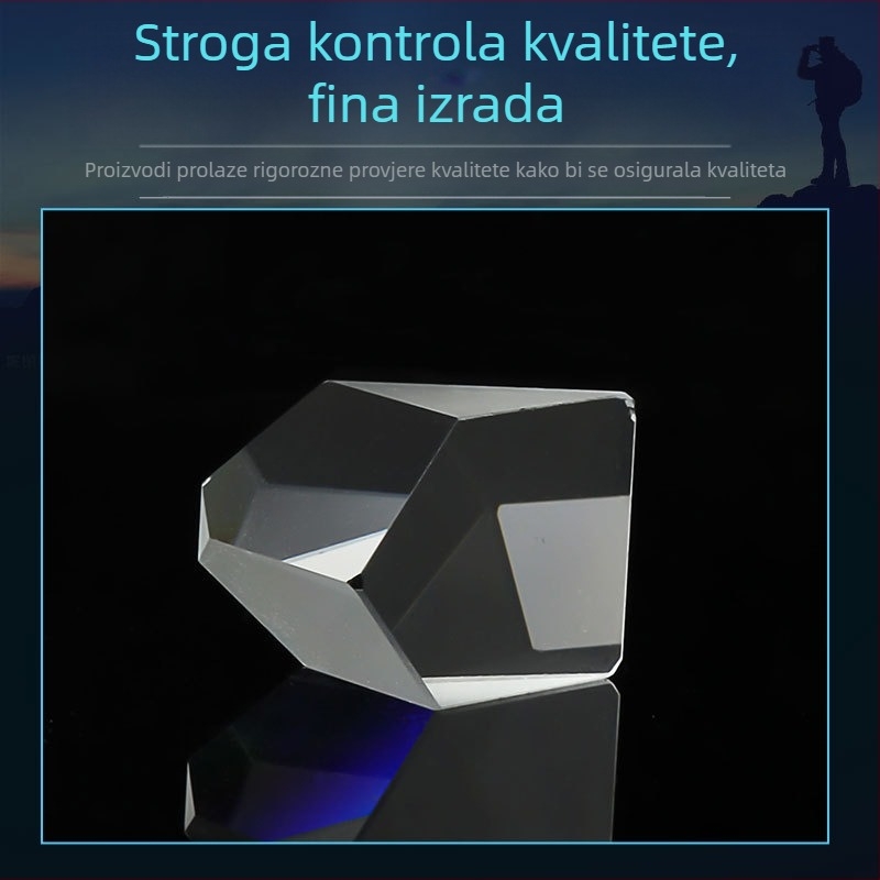 Optičko staklo, pravokutna krova-prizma, cementirana prizma-leća, 12.5 mm