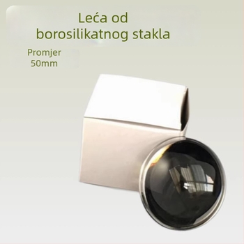 Staklena leća za automobil s promjerom 50 mm, glatka konveksna leća za LED reflektor