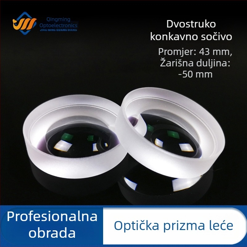 Dvostruka konkavna leća od optičkog stakla, velika konkavna leća za ciljanje i projekciju