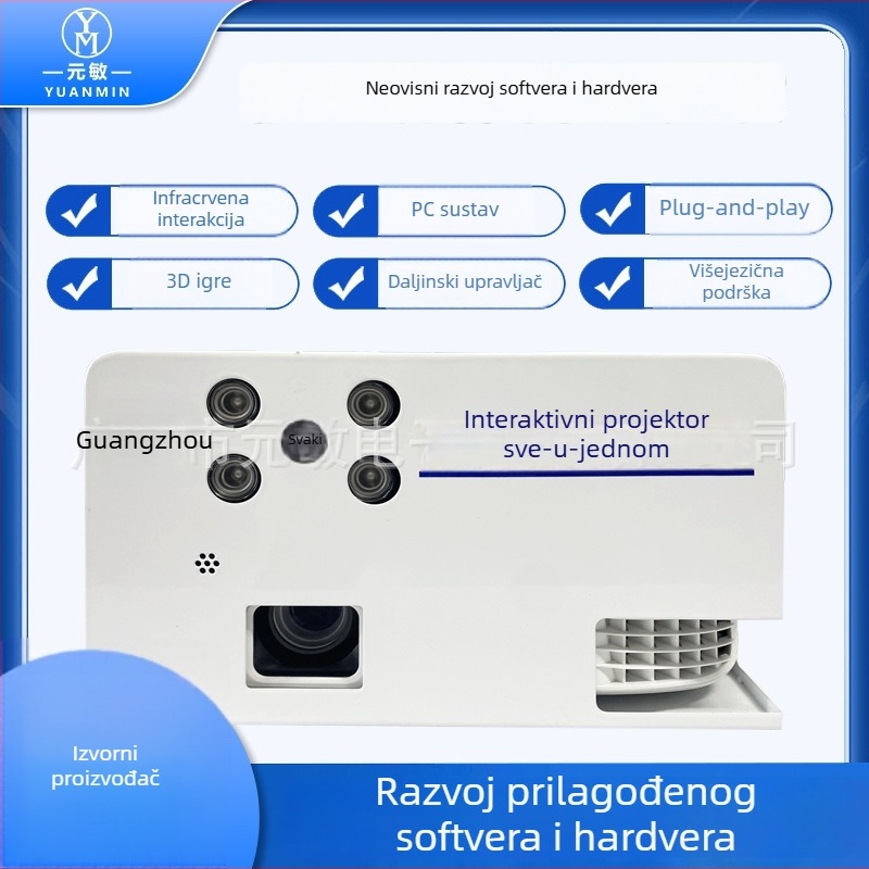 Interaktivni sustav projekcije all-in-one za igru s bacanjem lopti na dječjim igralištima
