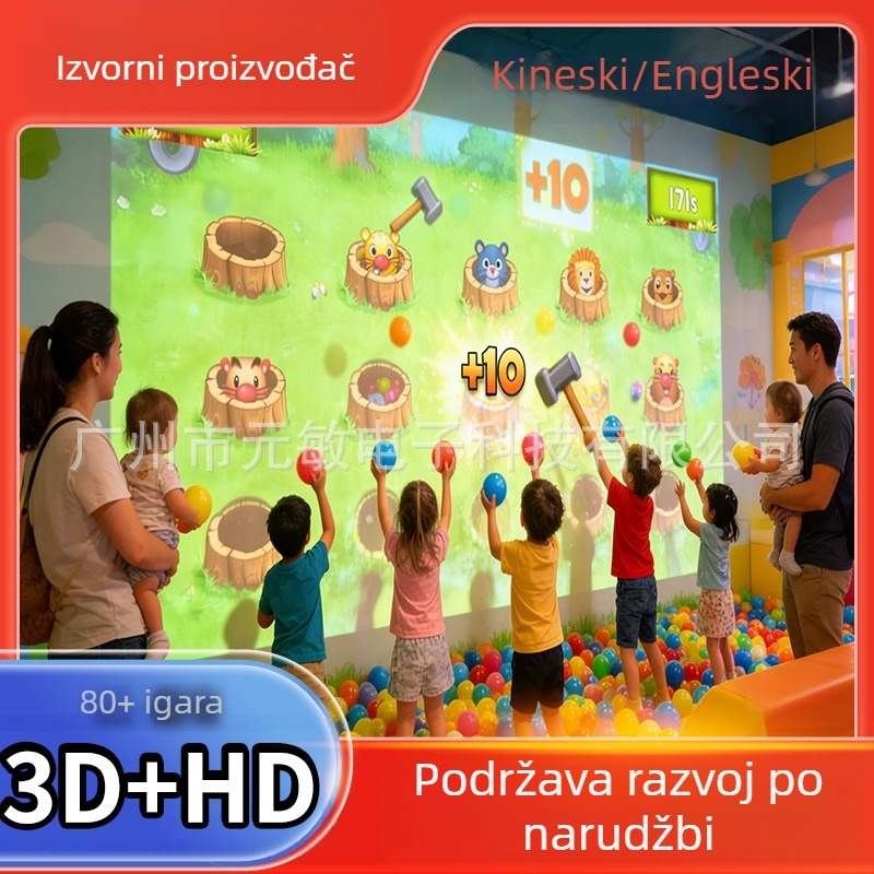 Interaktivni sustav projekcije all-in-one za igru s bacanjem lopti na dječjim igralištima