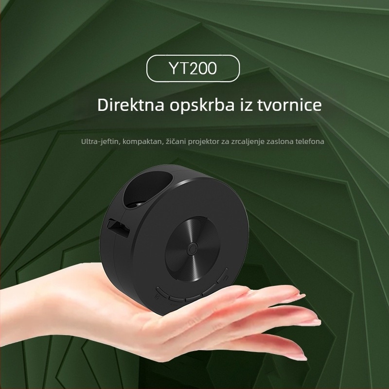 YT200 Prijenosni Mini Projektor za Kućnu Upotrebu s Kabelnim Dijeljenjem Zaslona