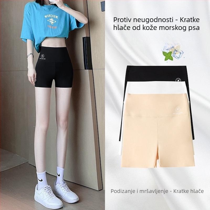 Pantalone Shark za ljeto, tri četvrtine dužine, najlon, Barbie stil, tanke, oblikovanje trbuha, neproziran, plus veličina